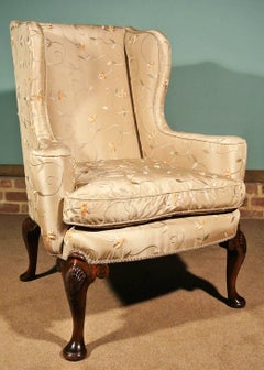 Regency Walnut Wing Armchair Chair c. 1820