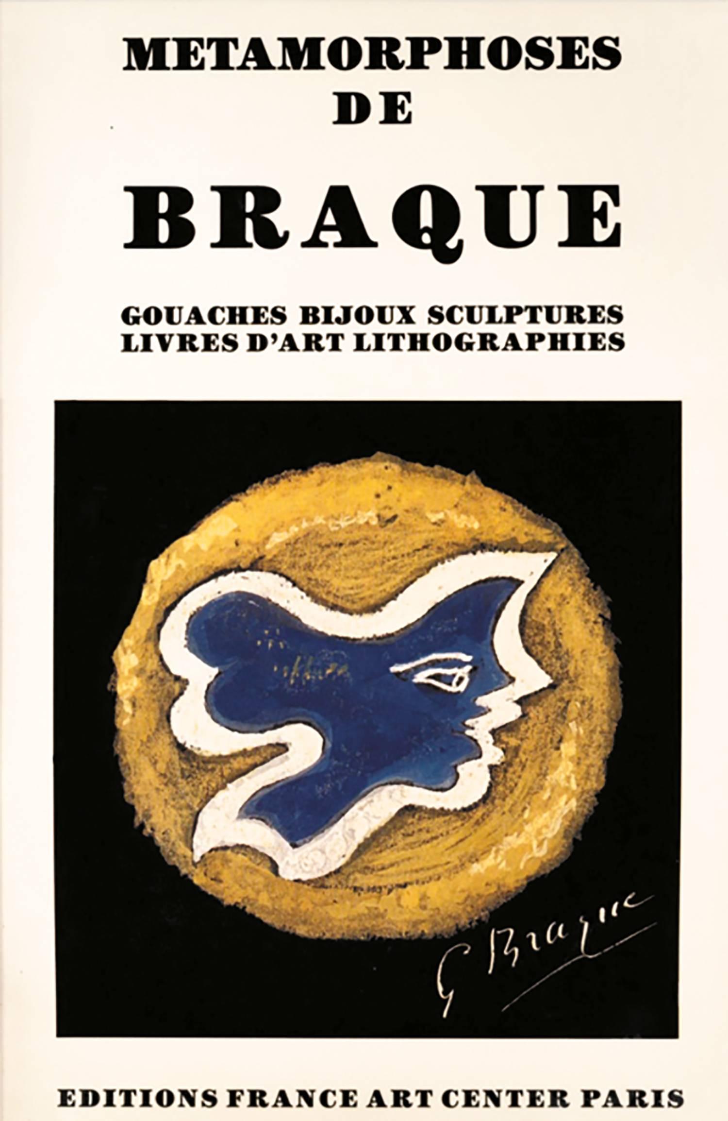 Milieu du XXe siècle 1962 Georges Braque Gouache Gaia sur papier noir pour les Jewell de Braque en vente