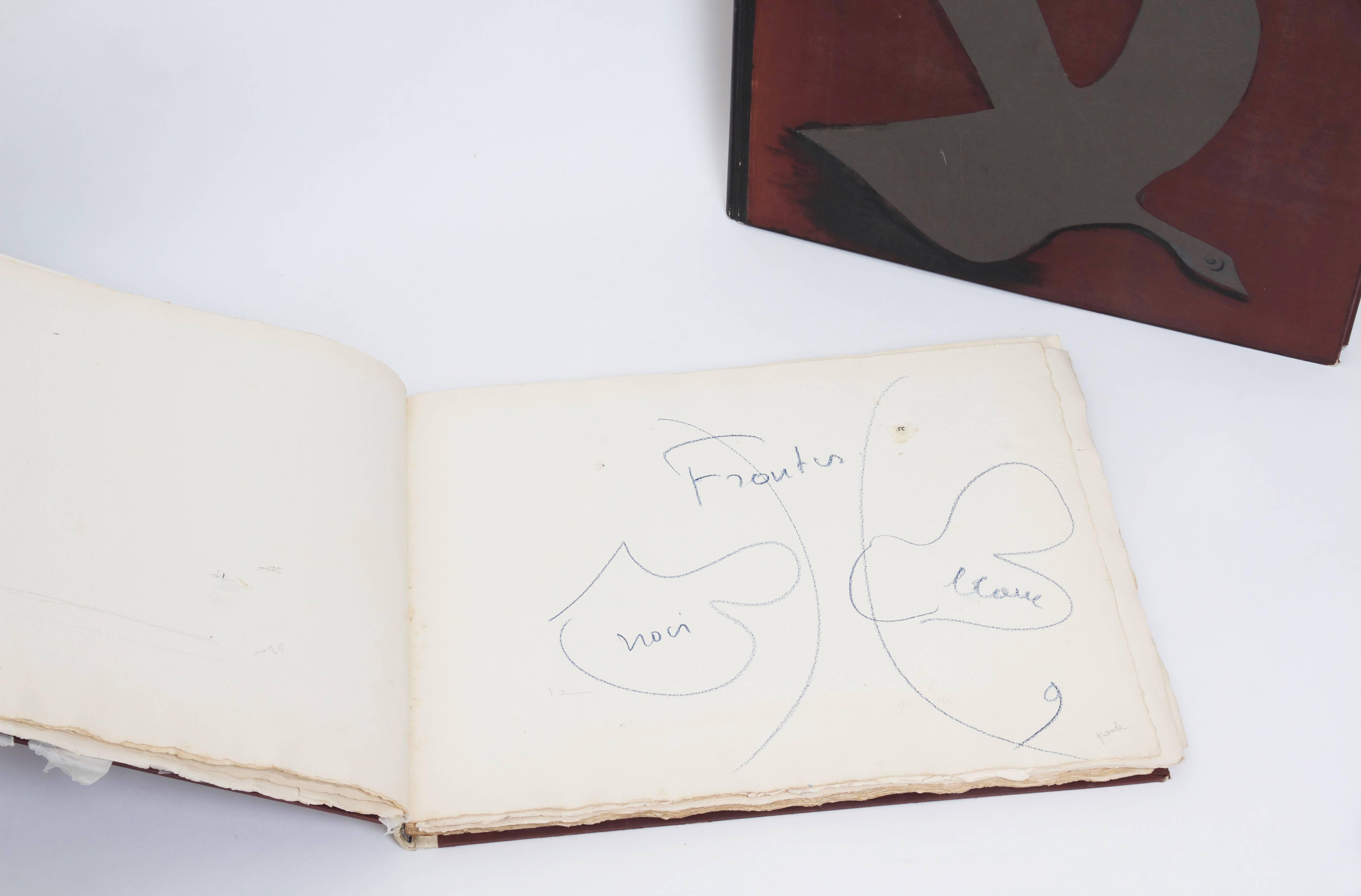 Mid-20th Century 1957-1962, Rare Georges Braque 'Au Vent d'Arles' Archive Books and Lithographs For Sale