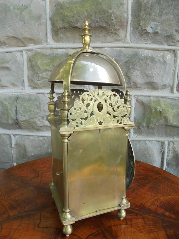 Large Antique Brass Lantern Clock For Sale at 1stDibs