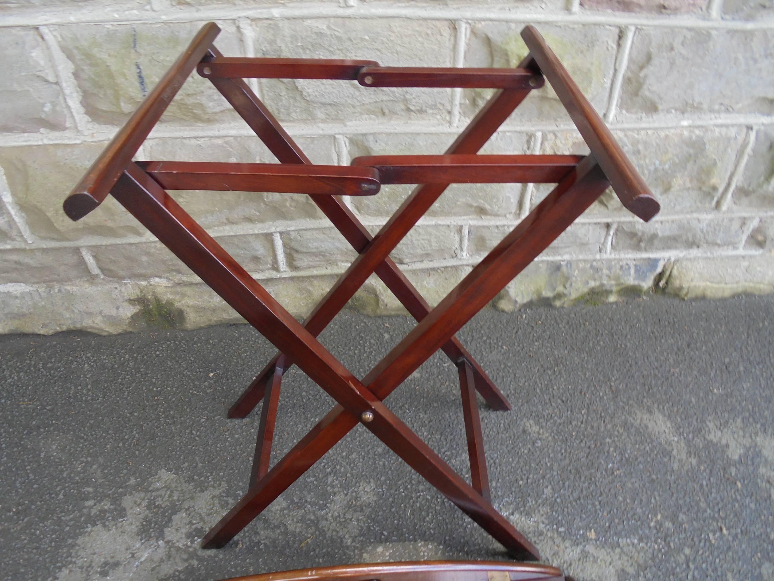 19th Century Antique Folding Mahogany Butlers Tray on Stand
