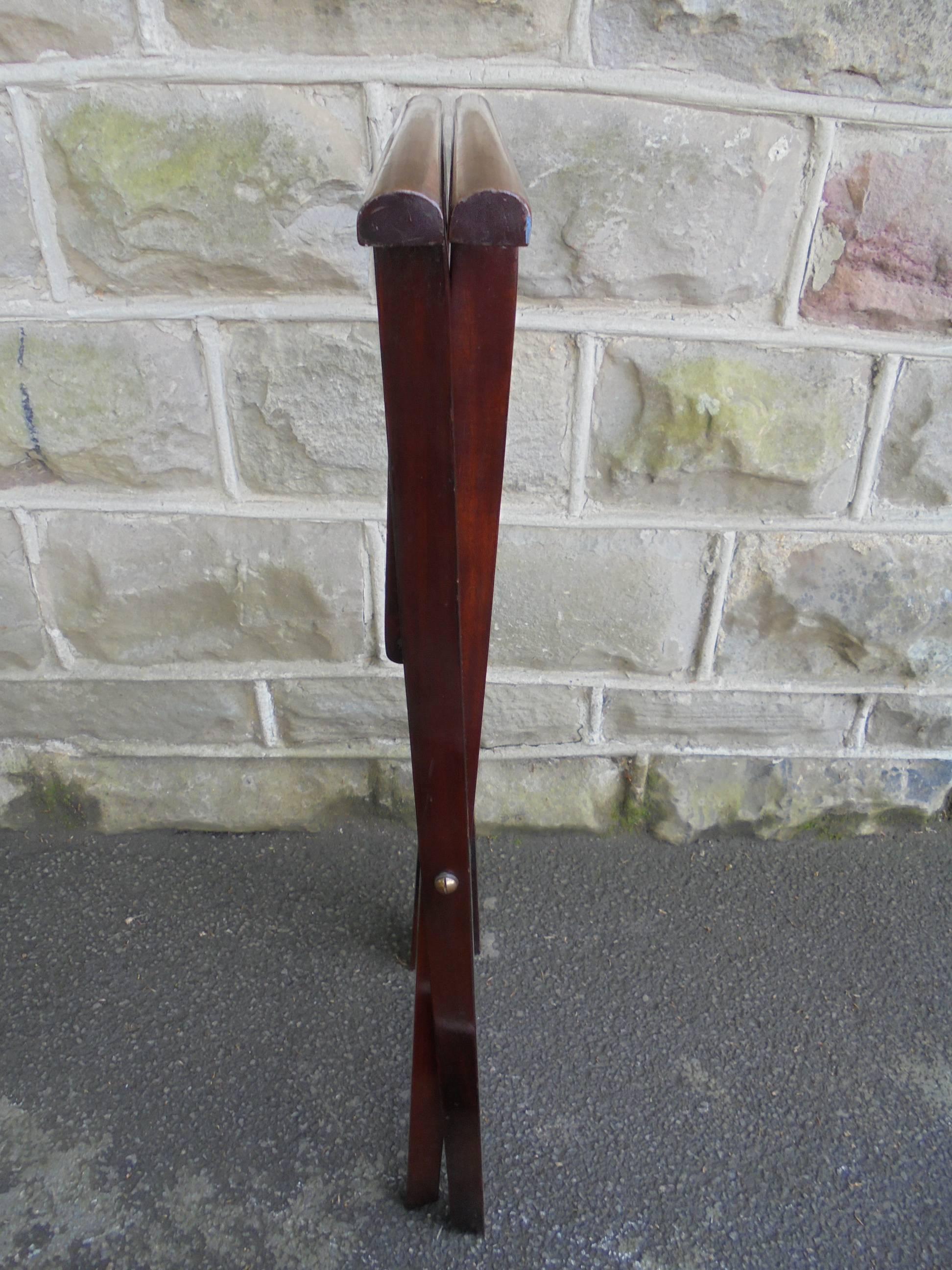 Antique Folding Mahogany Butlers Tray on Stand 1