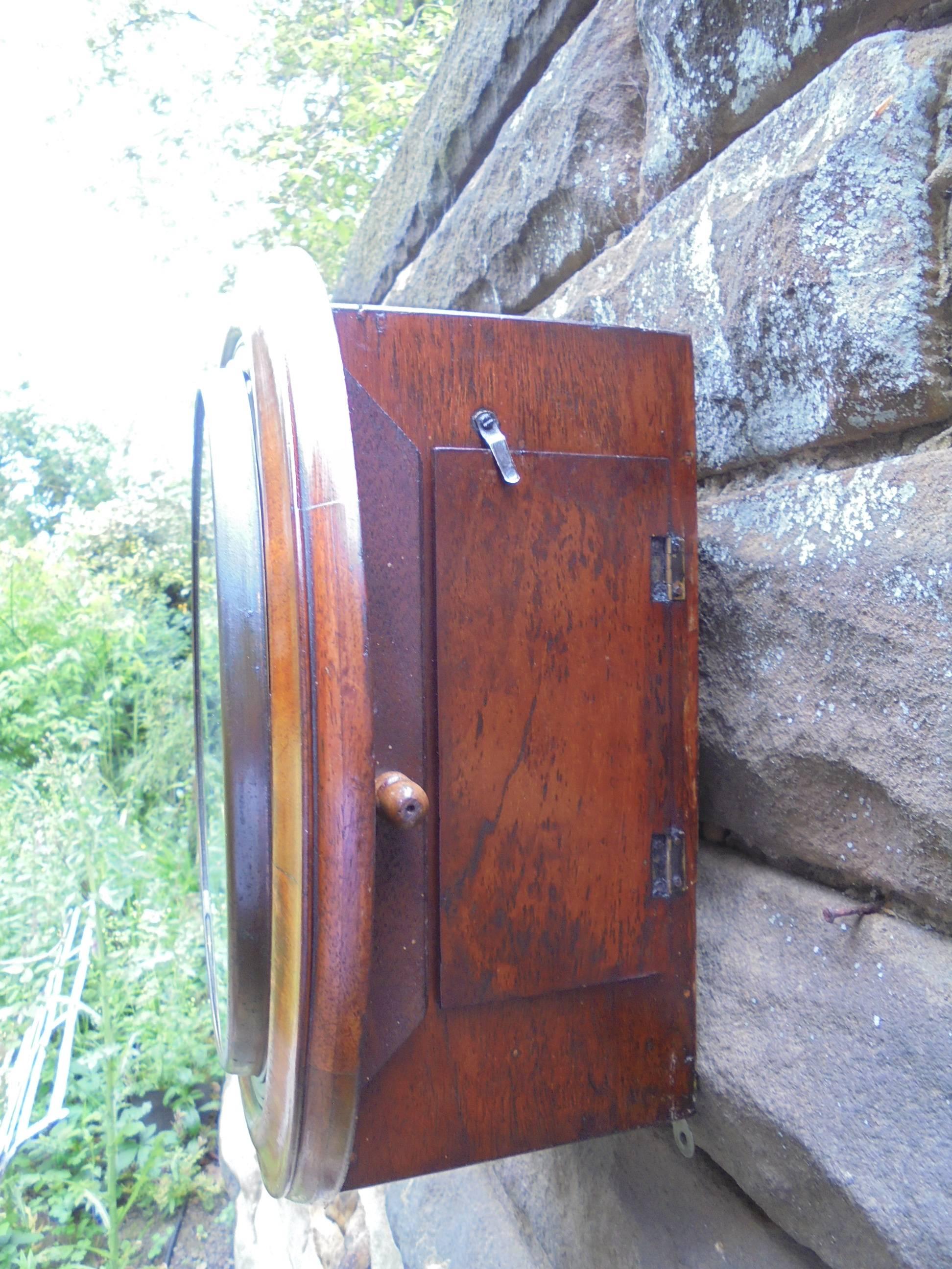 European Antique Mahogany Cased Single Fusee Lner Railway Clock