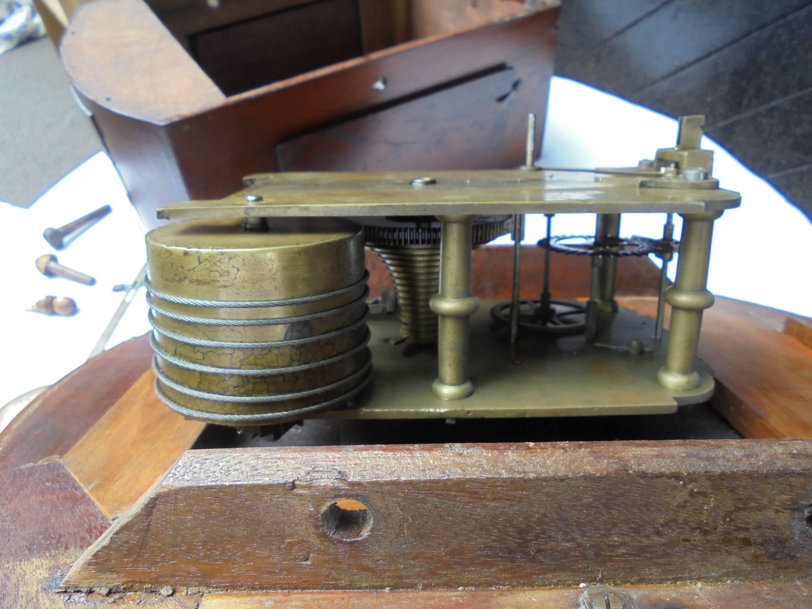 Antique Mahogany Cased Single Fusee Lner Railway Clock 1