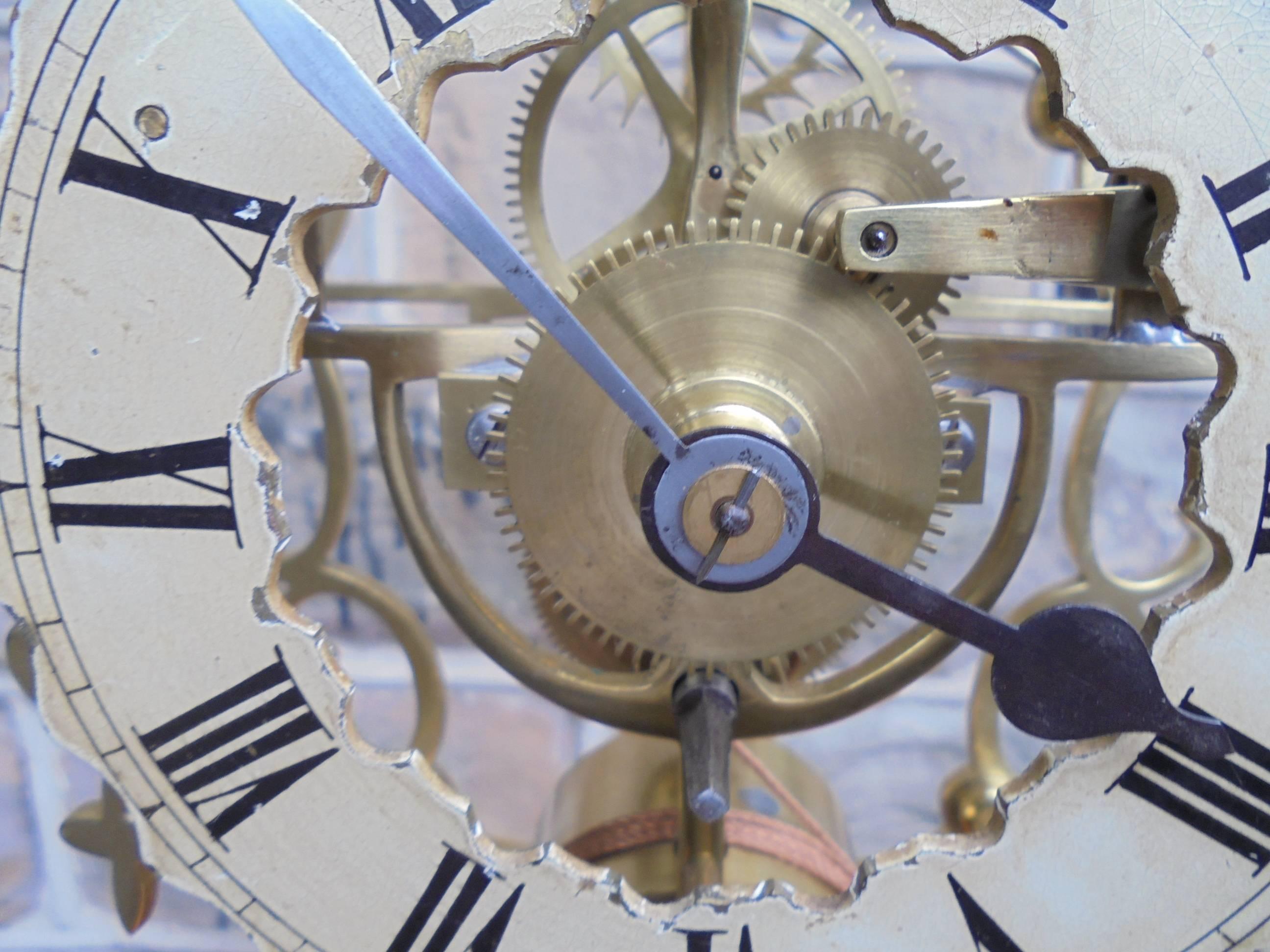 Antique Skeleton Clock under Glass Dome 1