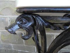 Antique Iron and Marble Console Table
