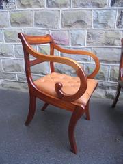 Quality Set of Six Regency Style Mahogany and Leather Dining Chairs