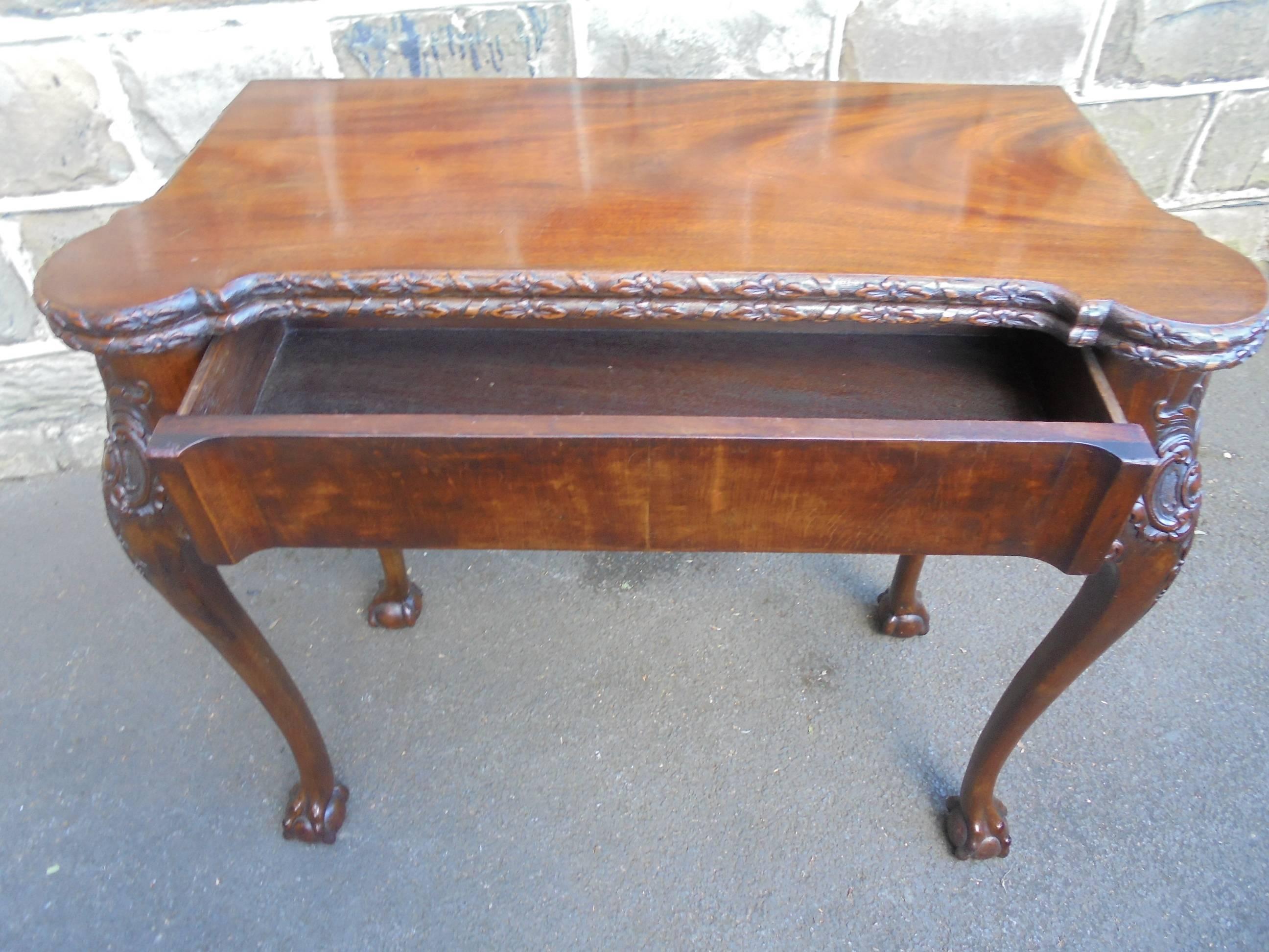 George III Fine Quality Antique Mahogany Fold over Games Table For Sale