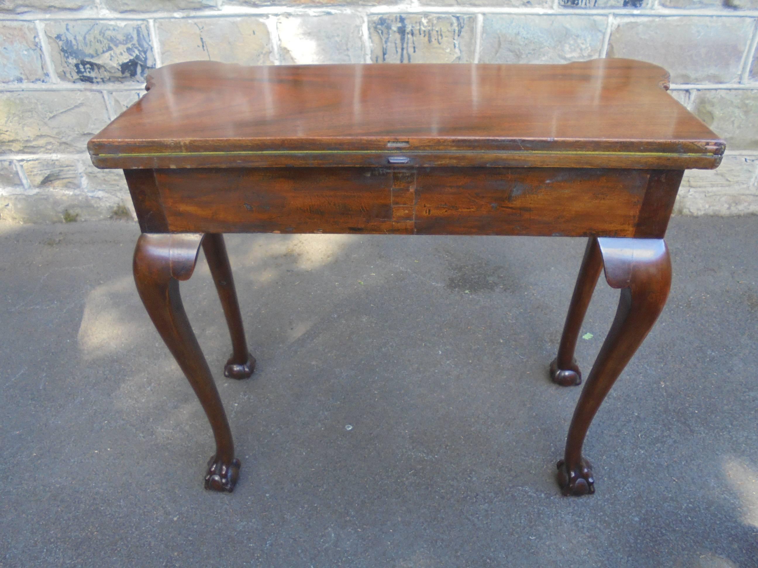 Fine Quality Antique Mahogany Fold over Games Table For Sale 1