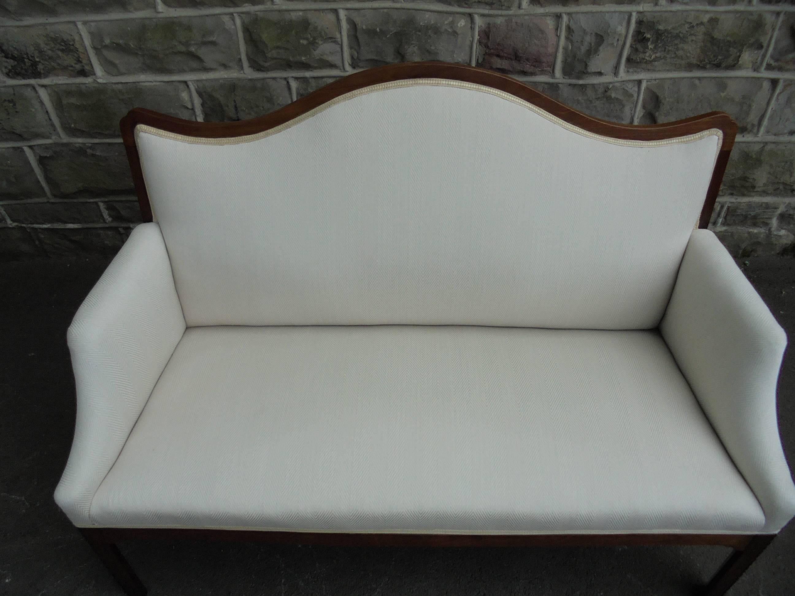 Antique English Upholstered Mahogany Sofa 2