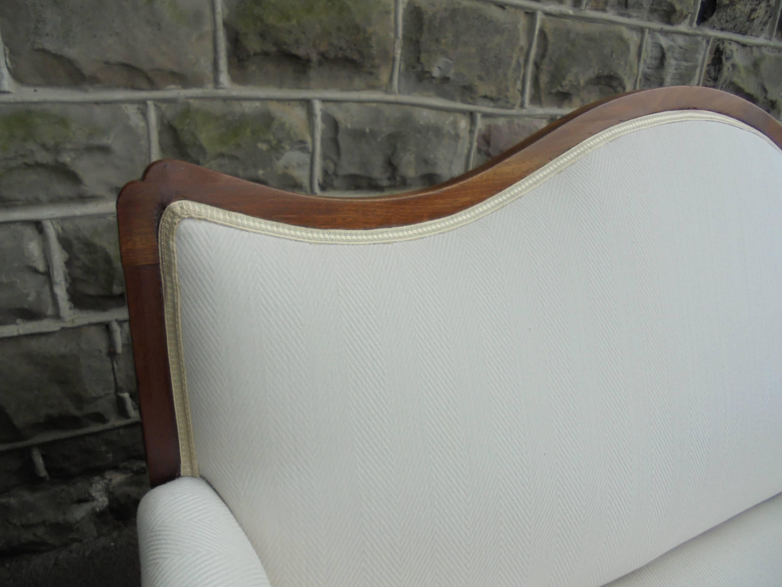 Antique English Upholstered Mahogany Sofa 4