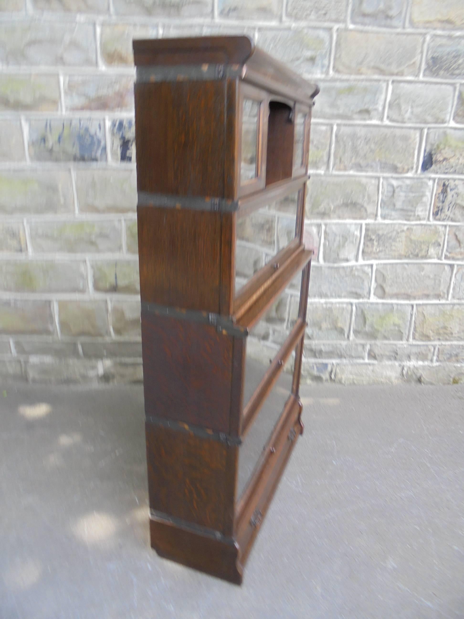 Great Britain (UK) Antique Oak Globewernicke Stacking Library Bookcase For Sale