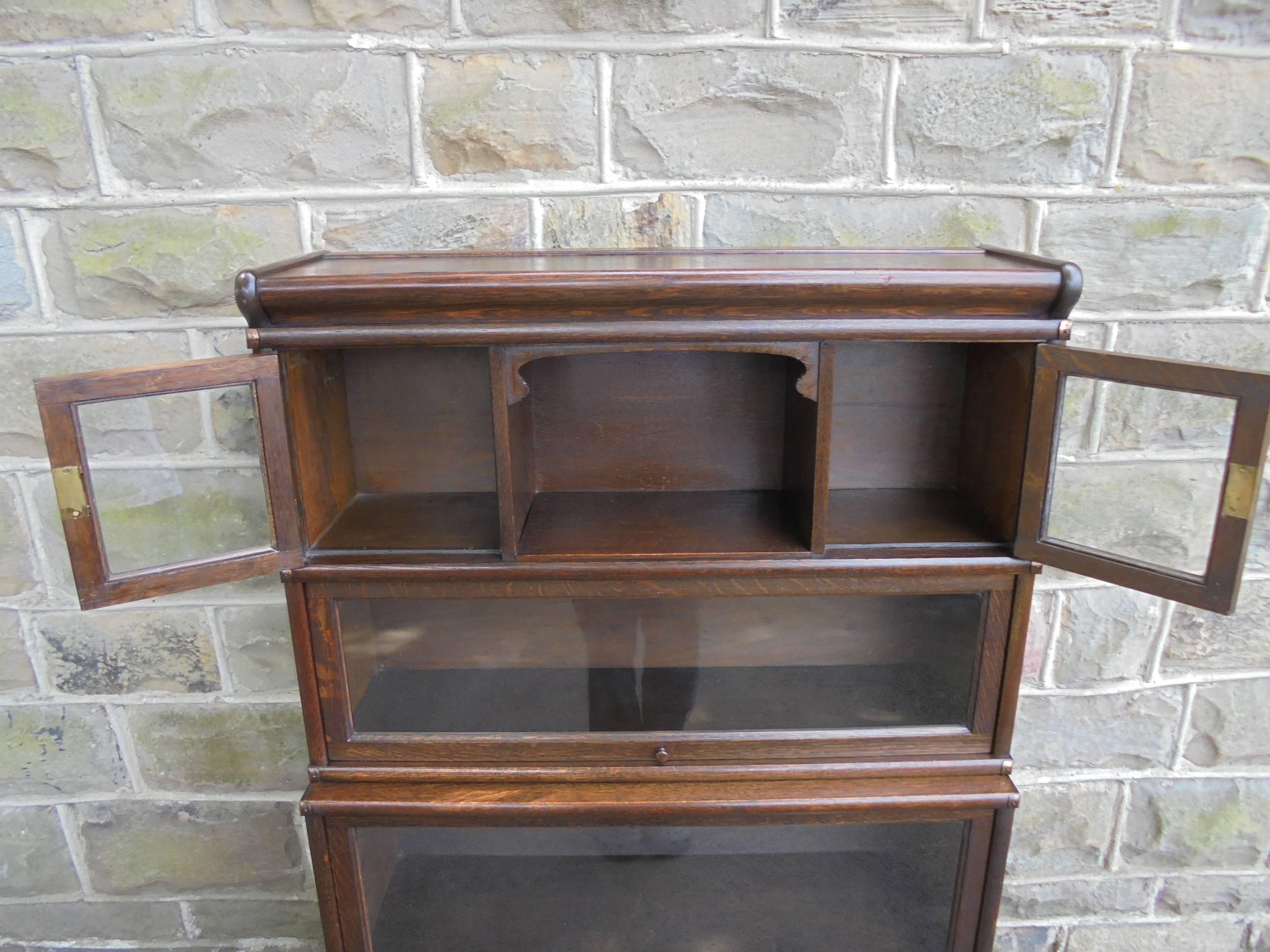 20th Century Antique Oak Globewernicke Stacking Library Bookcase For Sale