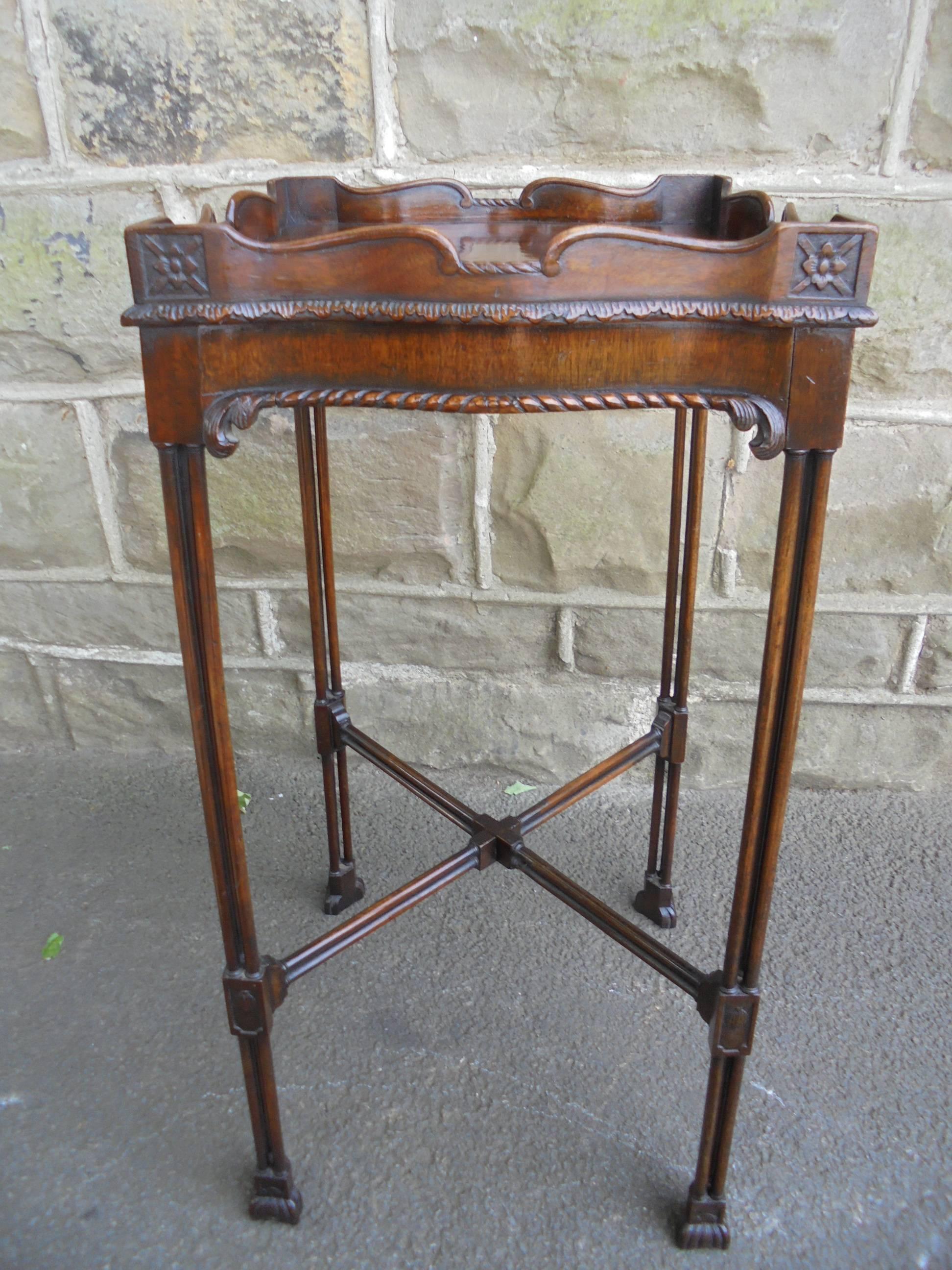 20th Century Antique Mahogany Chippendale Style Kettle Stand