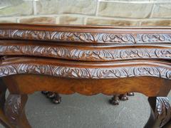 Antique Burr Walnut Nest Three Coffee Tables