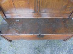 Early Antique Carved Oak Hall Settle