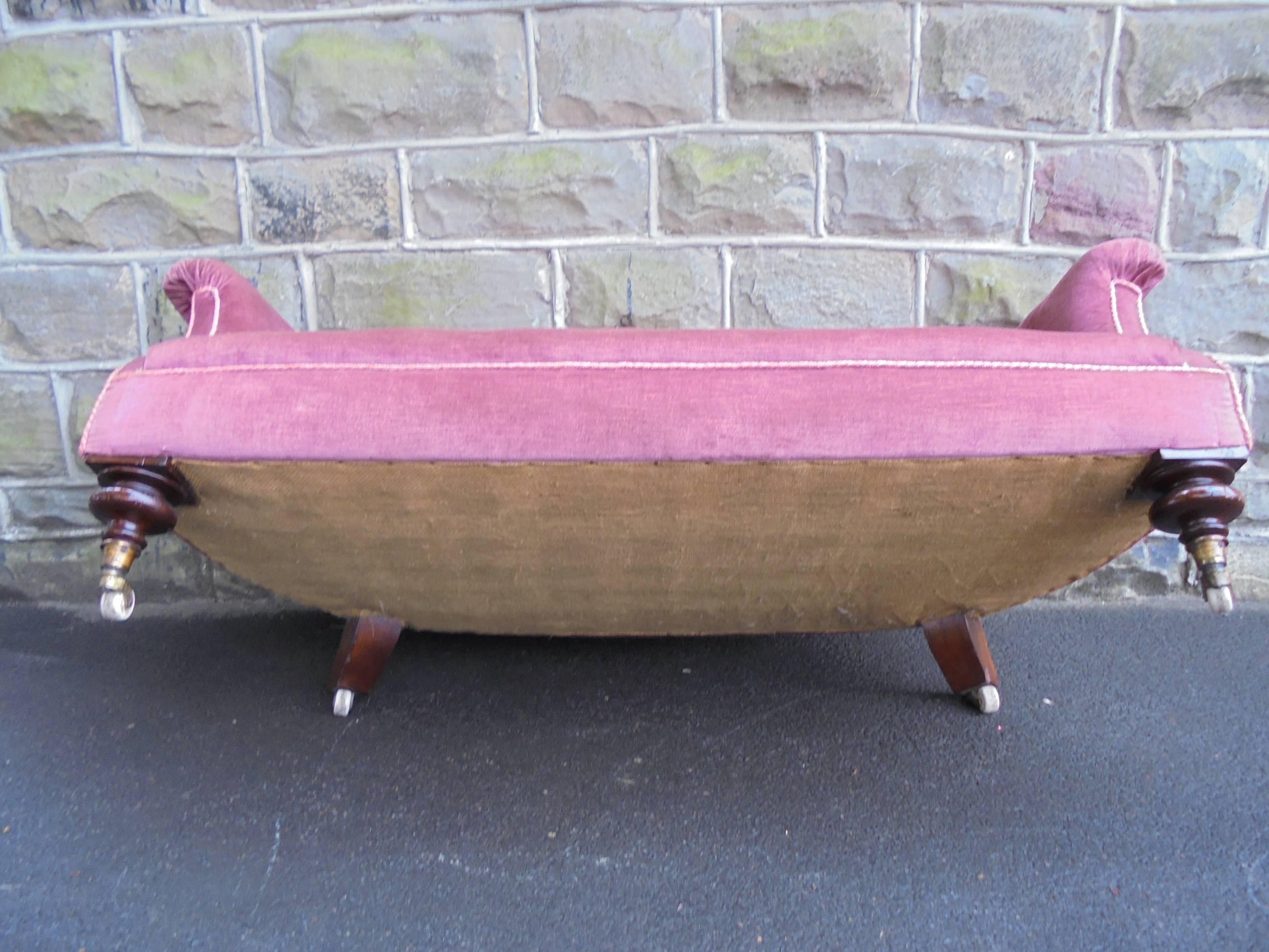Small Antique English Upholstered Sofa 2