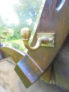 Antique Oak Horse Shoe Shaped Wall Mirror