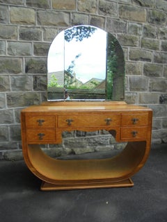 Art Deco Birds Eye Maple Dressing Table and Matching Stool