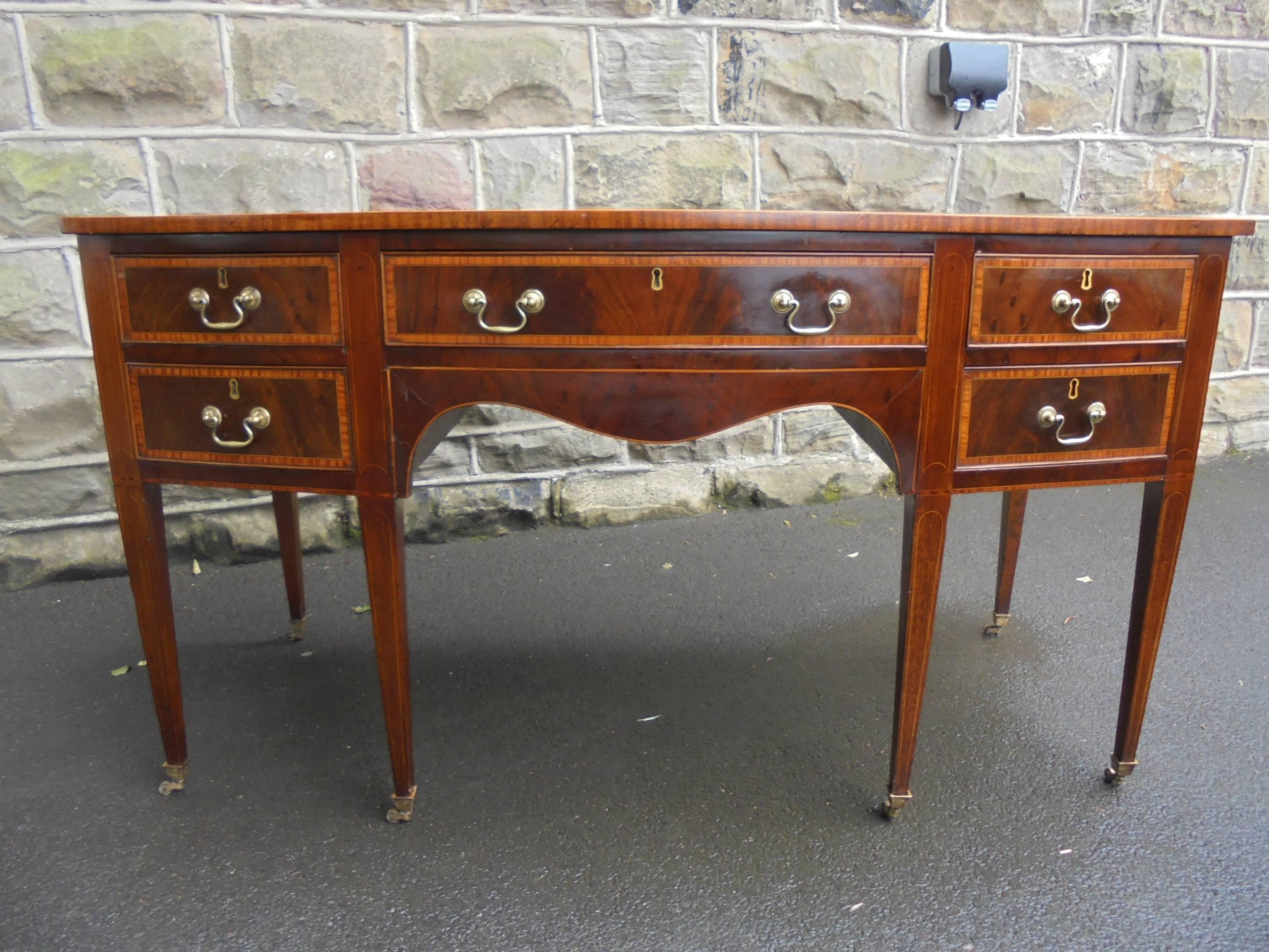 Great Britain (UK) Antique Edwardian Inlaid Mahogany Writing Desk