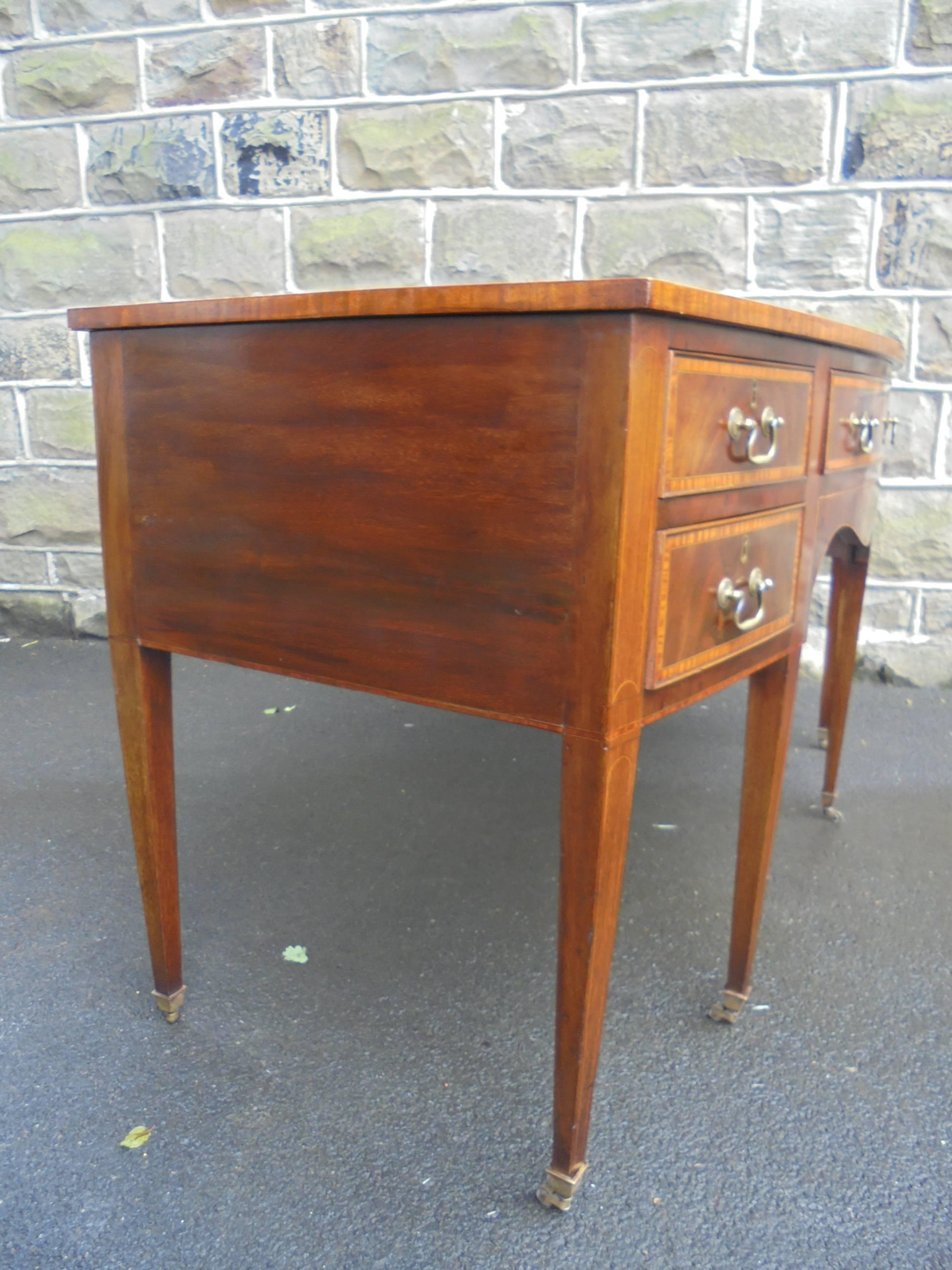 20th Century Antique Edwardian Inlaid Mahogany Writing Desk