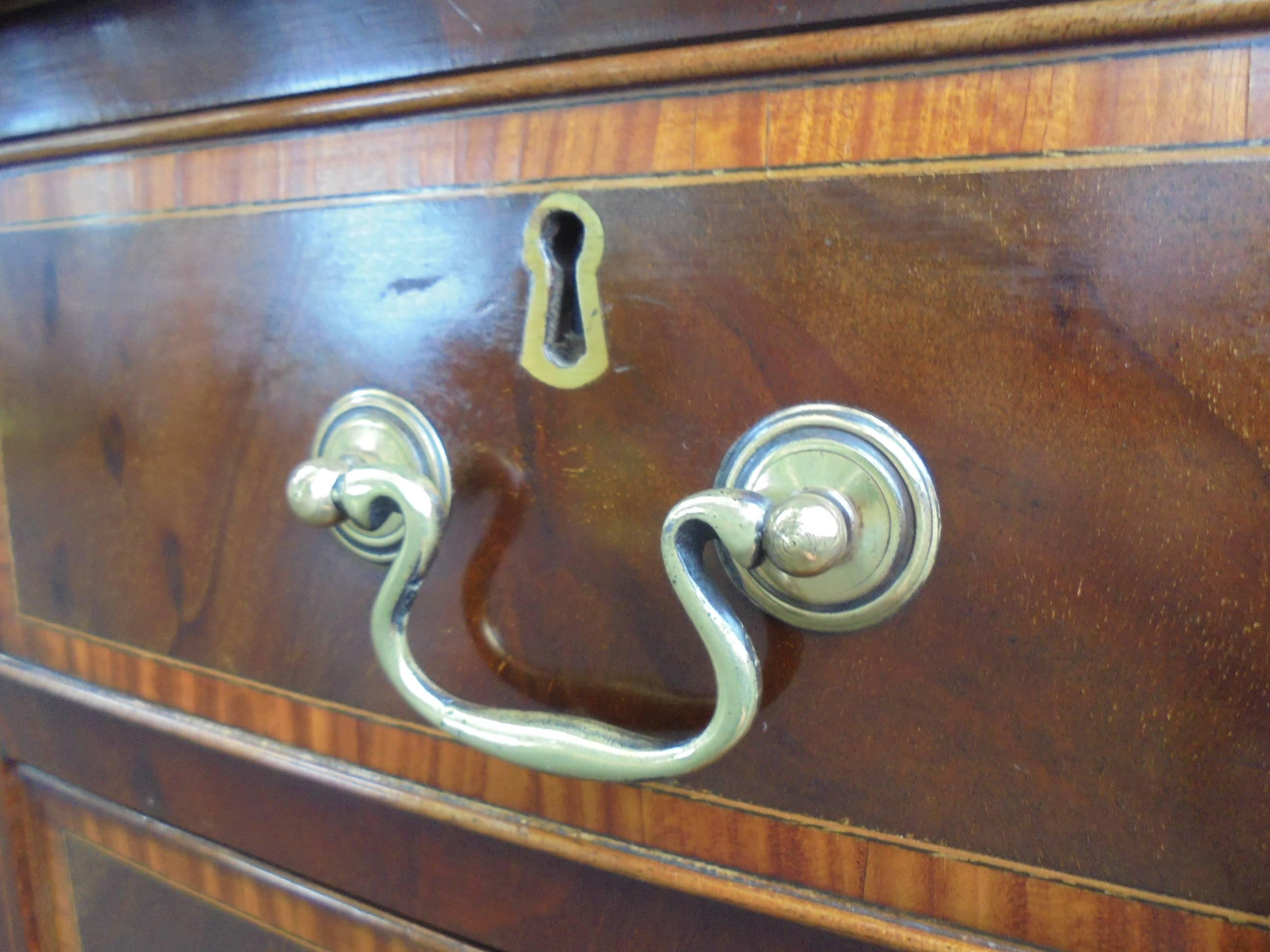 Leather Antique Edwardian Inlaid Mahogany Writing Desk