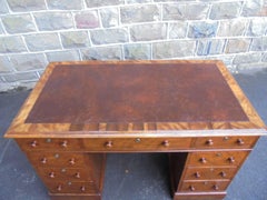 Antique Mahogany Pedestal Writing Desk