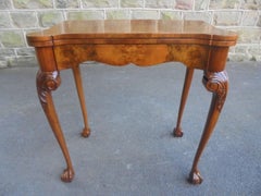Antique Burr Walnut Fold over Games Table