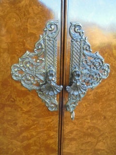 Antique Burr Walnut Cocktail Drinks Cabinet