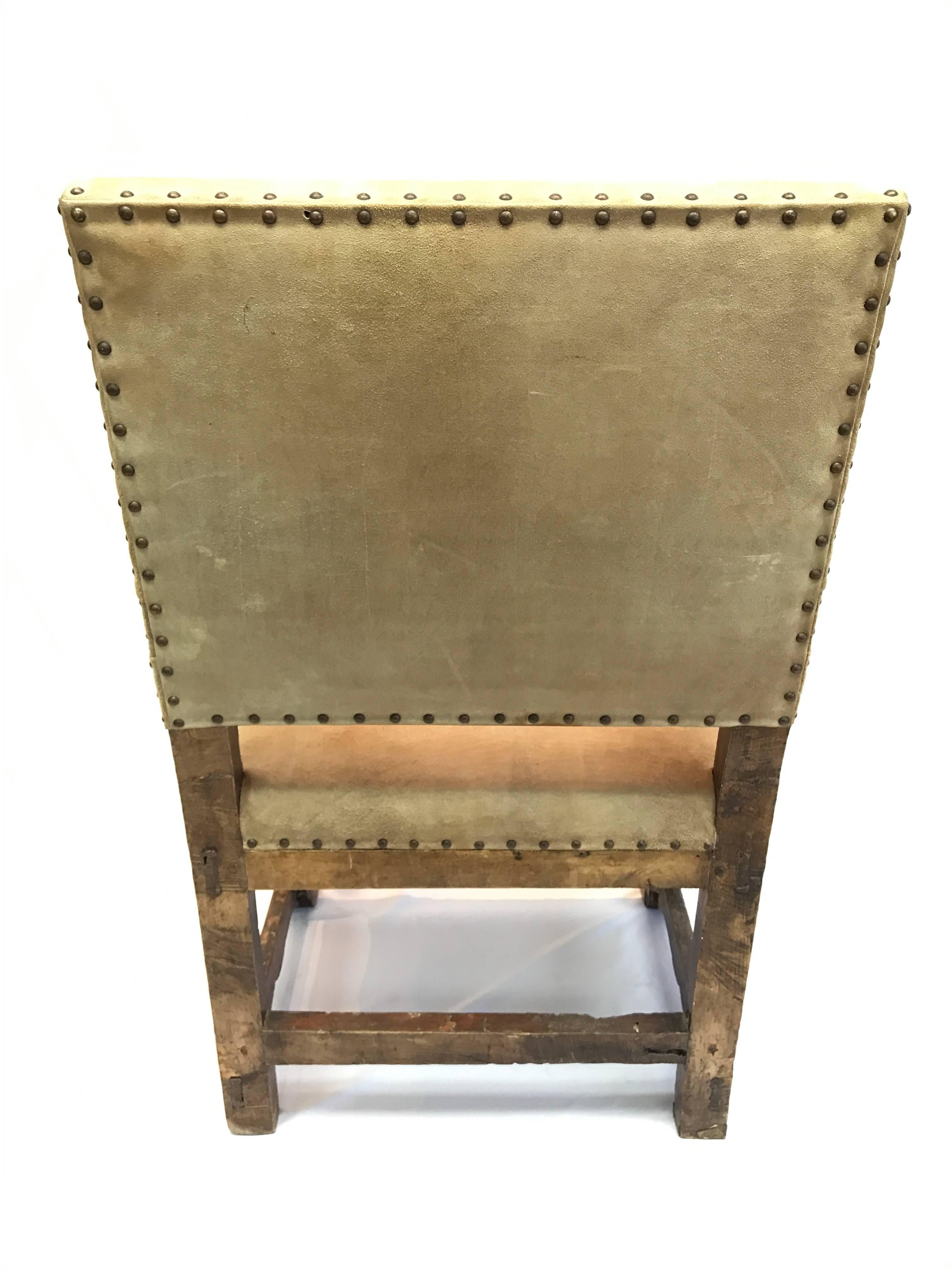 18th Century Peruvian Gold Polychrome Chair In Distressed Condition For Sale In Phoenix, AZ