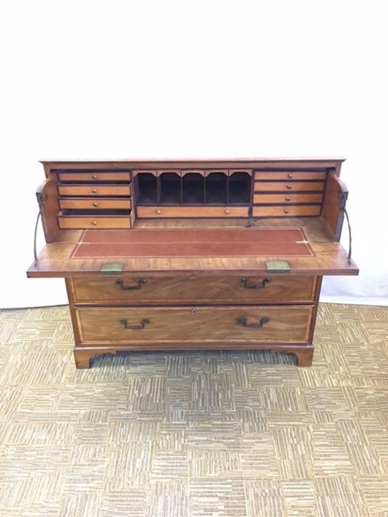 Great Britain (UK) Pair of Georgian Inlaid Mahogany Chests, with Secretary For Sale
