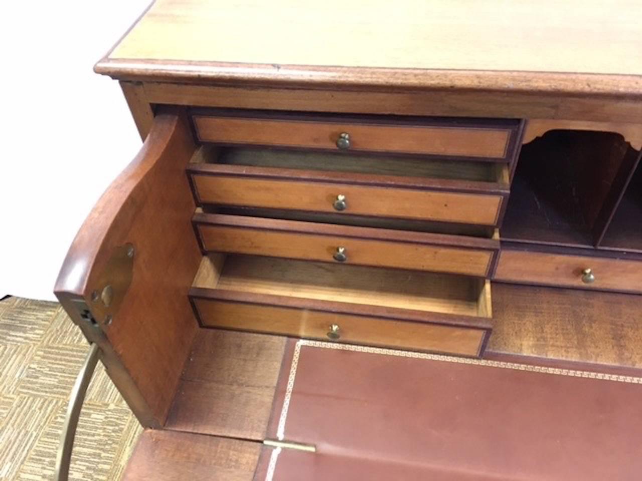 20th Century Pair of Georgian Inlaid Mahogany Chests, with Secretary For Sale