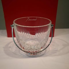 Baccarat Massena Ice Bucket in Lead Crystal with Stainless Steel Handle