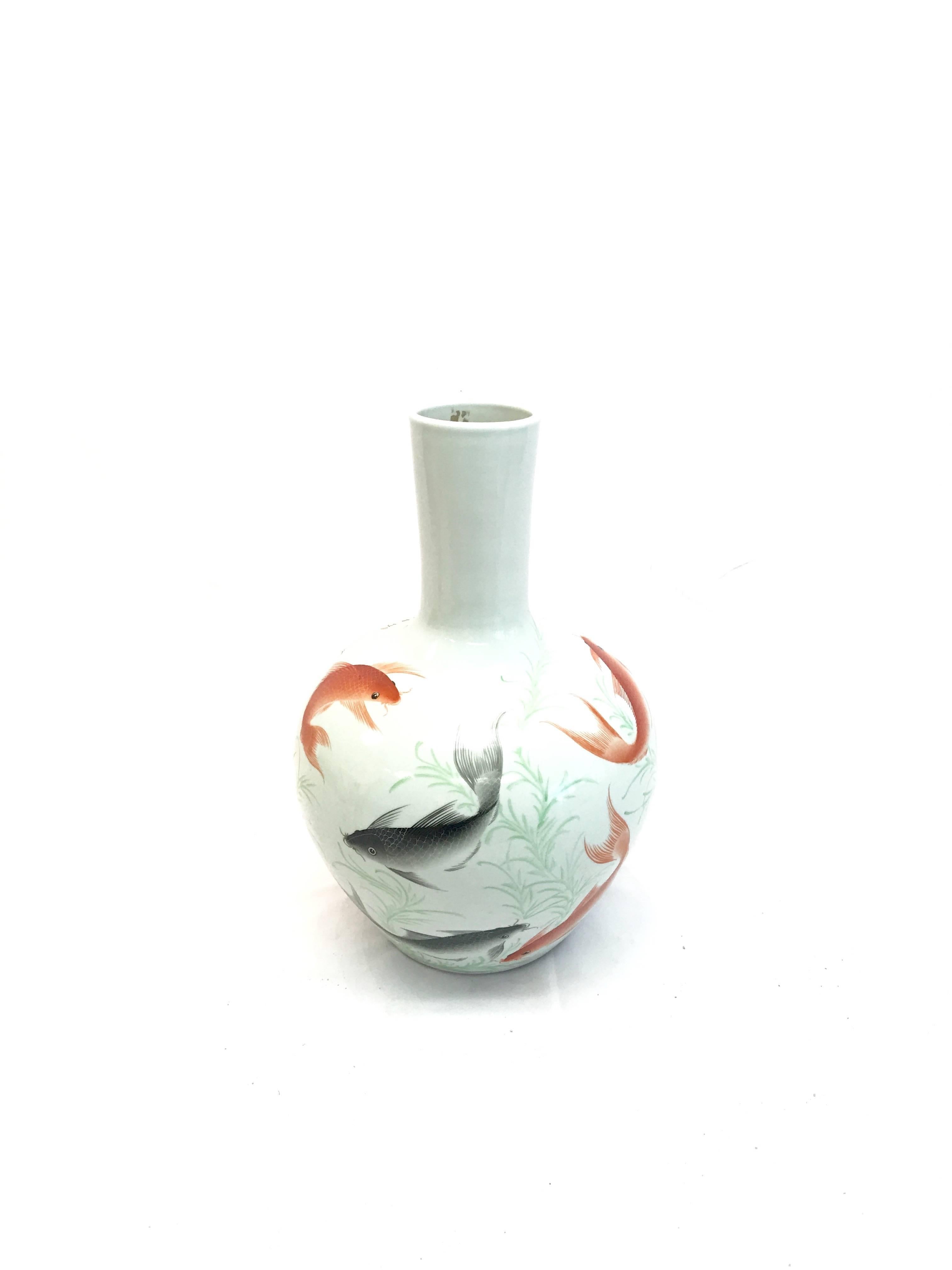 Fired Koi Pond Japanese Ceramic Vessel For Sale