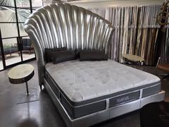 Silver Italian Leather Bed