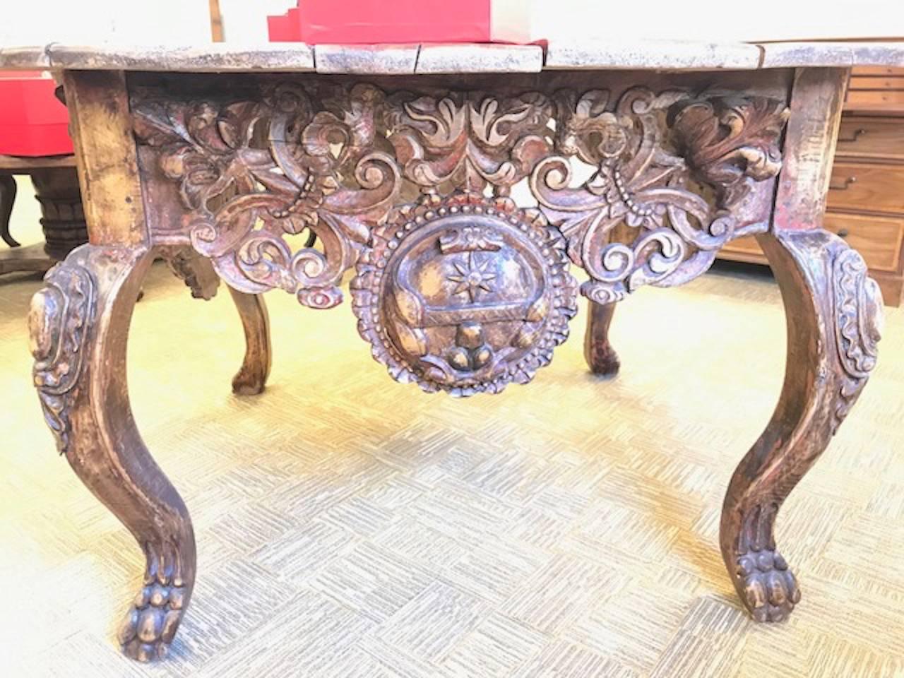 Spanish Colonial Vestement Table In Distressed Condition For Sale In Phoenix, AZ