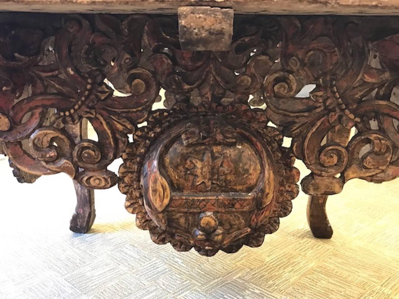 Wood Spanish Colonial Vestement Table For Sale