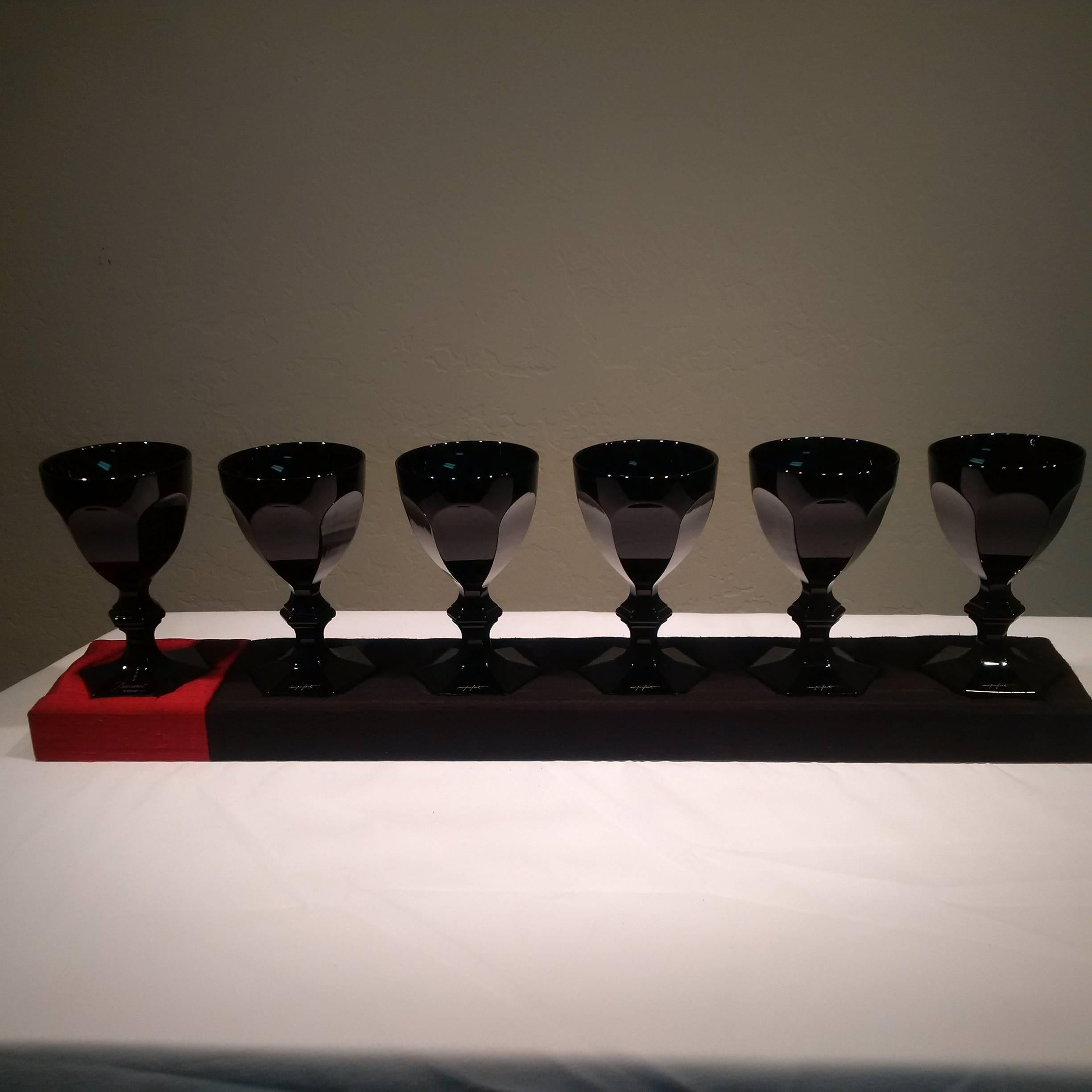 Cast Philippe Starck Harcourt Dark Side Baccarat Black Crystal Wine Glass Collection