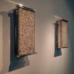 Zachary Polished Nickel Wall Sconce with Crushed Marble Diffuser