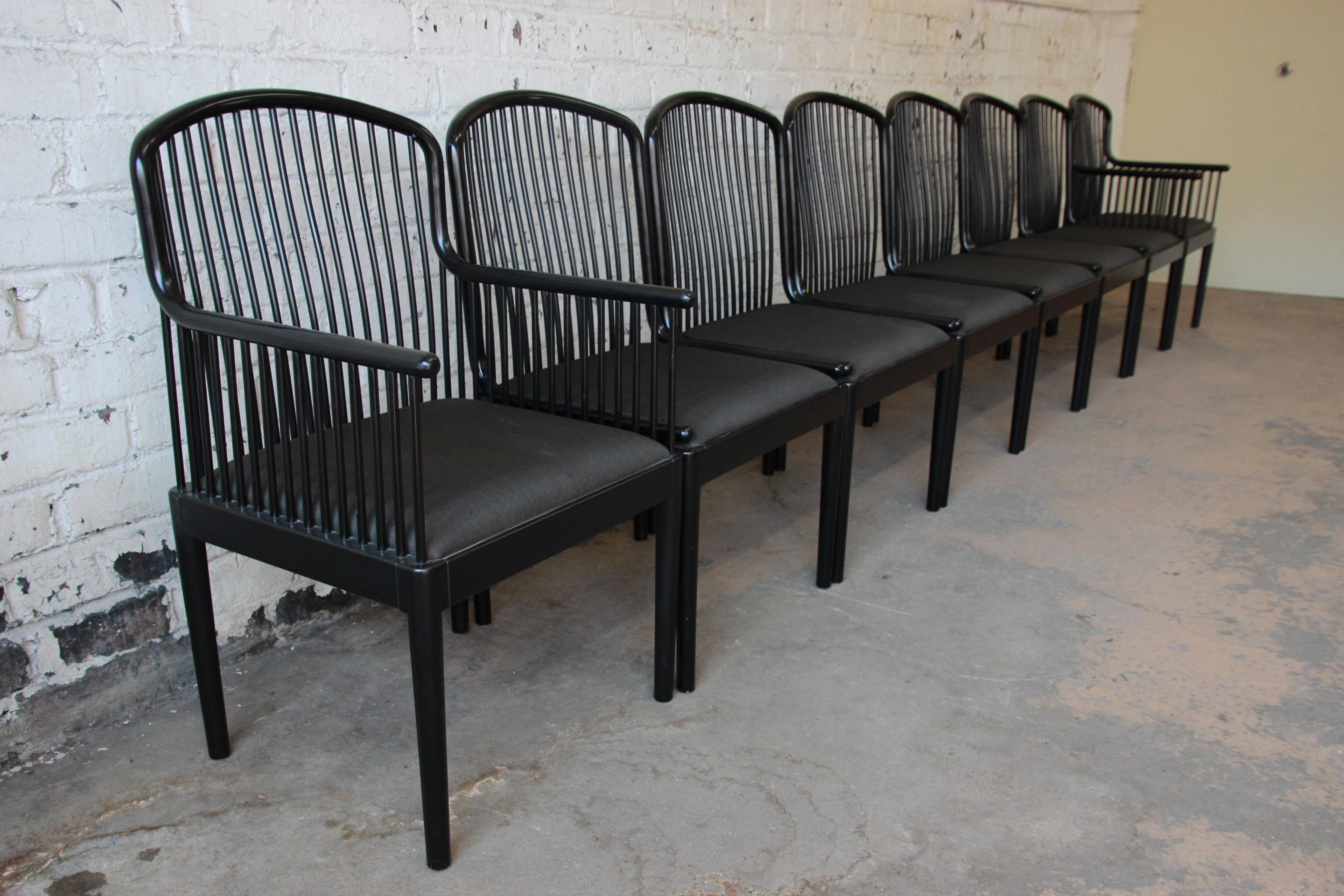 black lacquer dining chairs