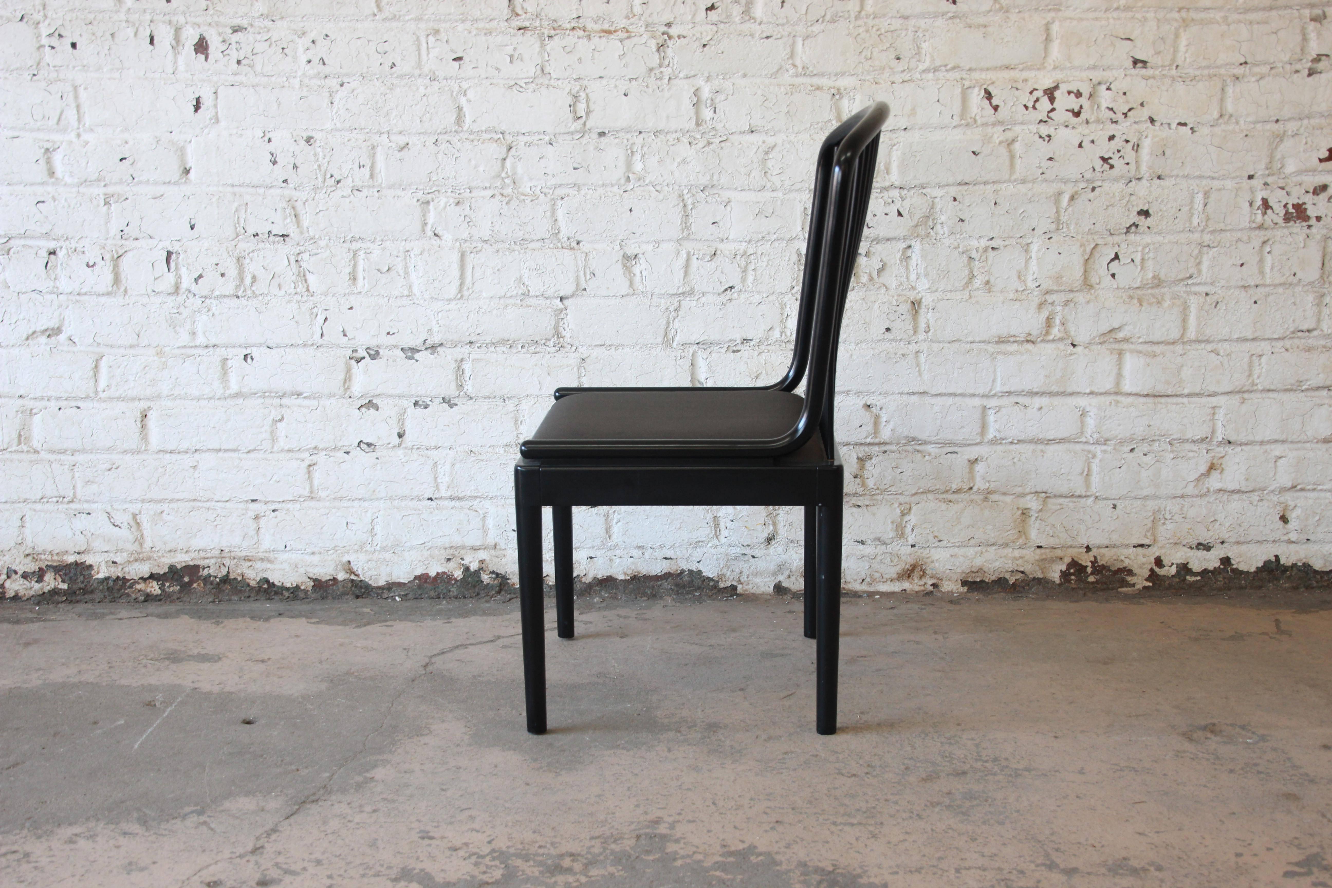 20th Century Stendig Andover Black Lacquer Spindle Dining Chairs, Set of Eight