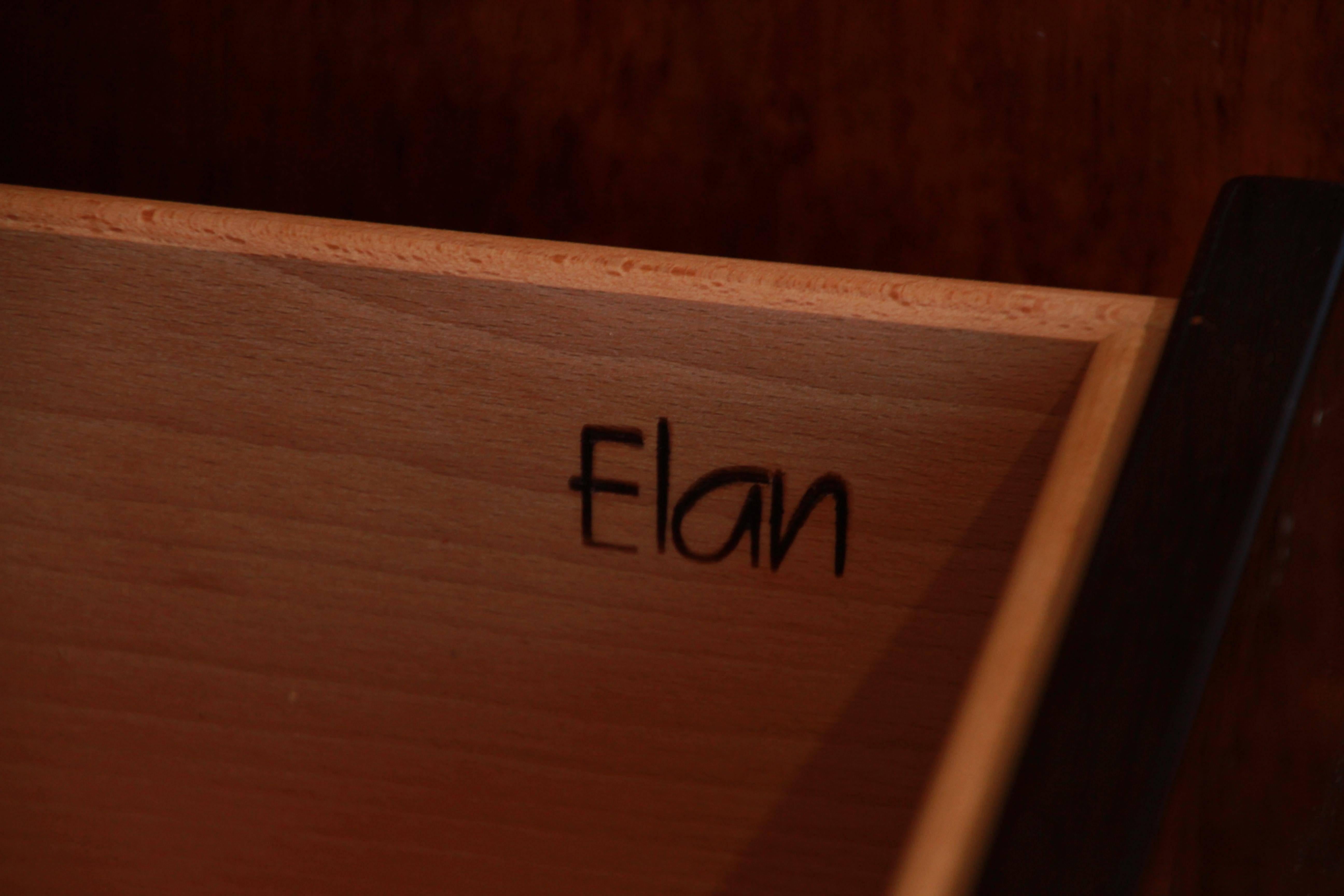 Henredon Elan Collection Black Lacquer and Koa Wood Credenza 2