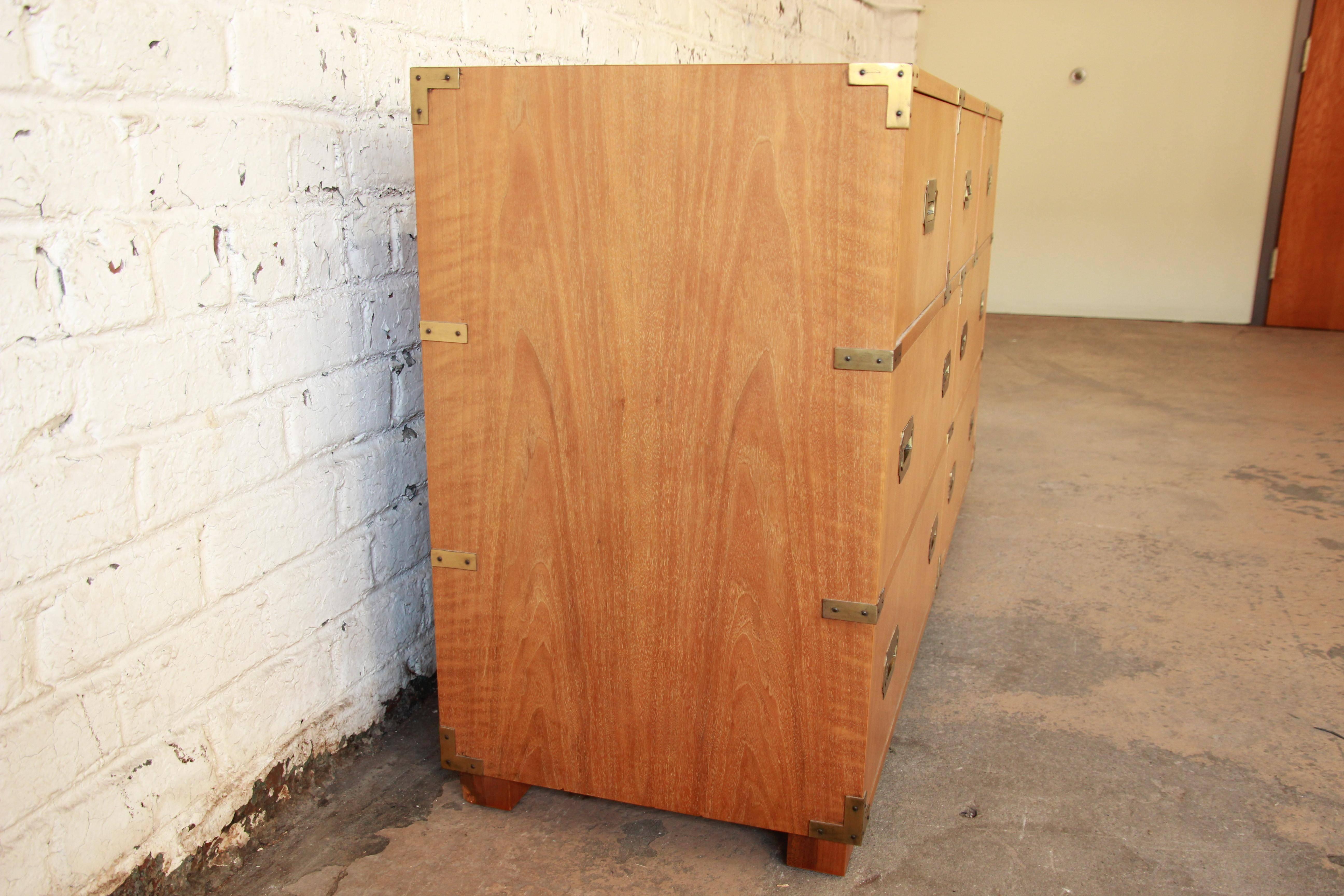 20th Century Baker Furniture Campaign-Style Chest of Drawers