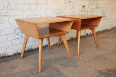 Pair of Mid-Century Heywood Wakefield Champagne Side Tables