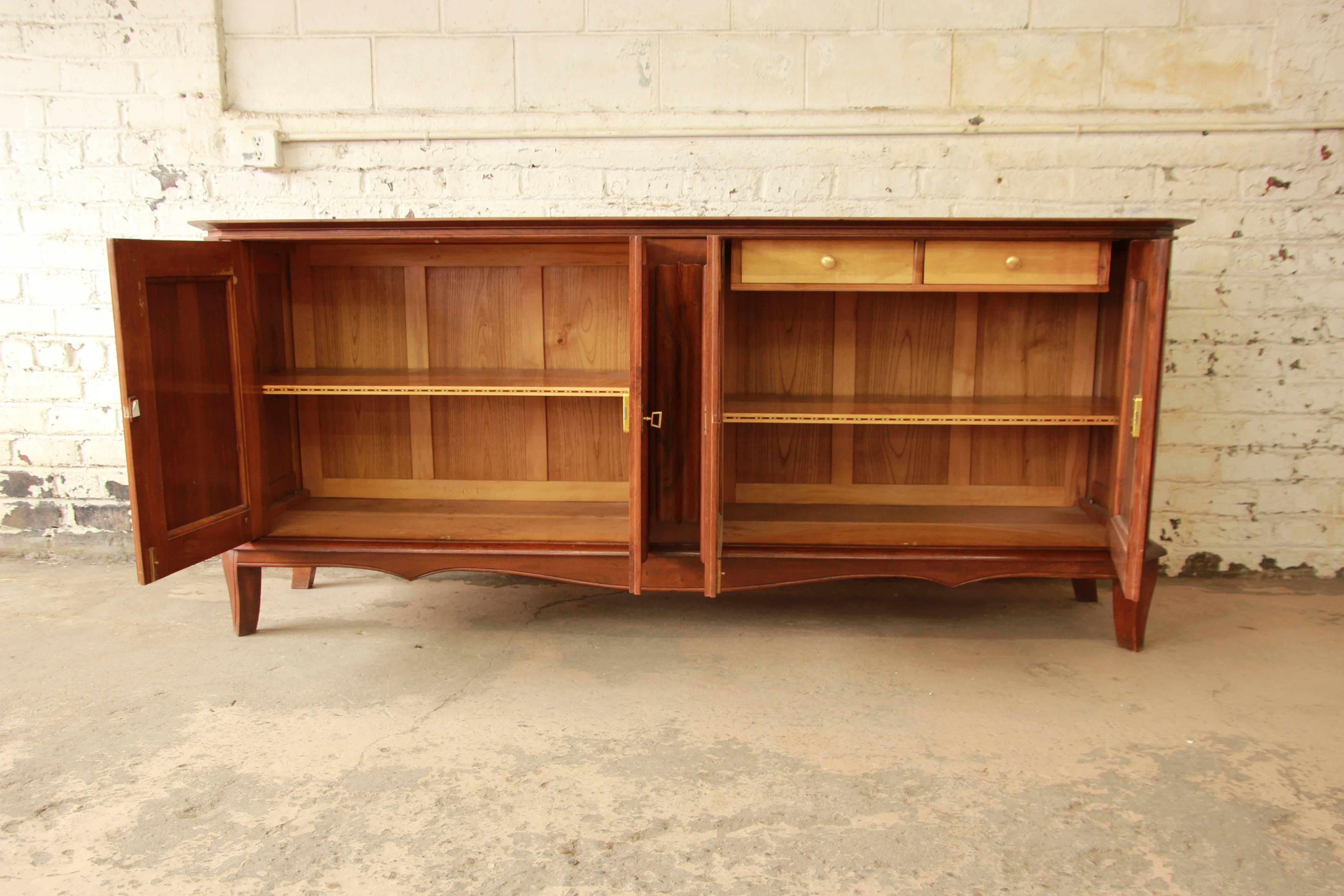 Vintage French Burled and Inlaid Maple Sideboard 2