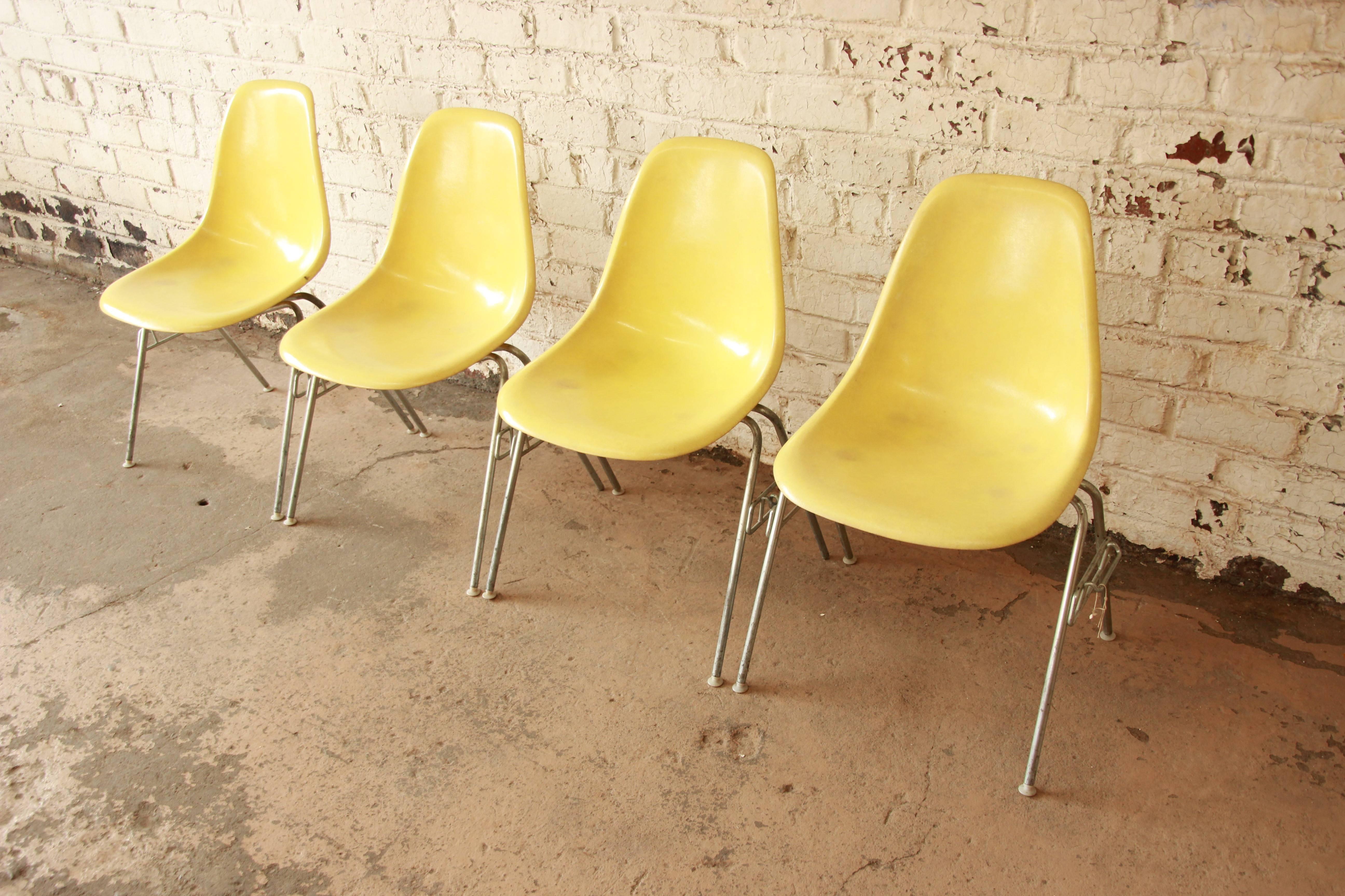 Mid-Century Modern Charles & Ray Eames for Herman Miller DSS Stacking Chairs