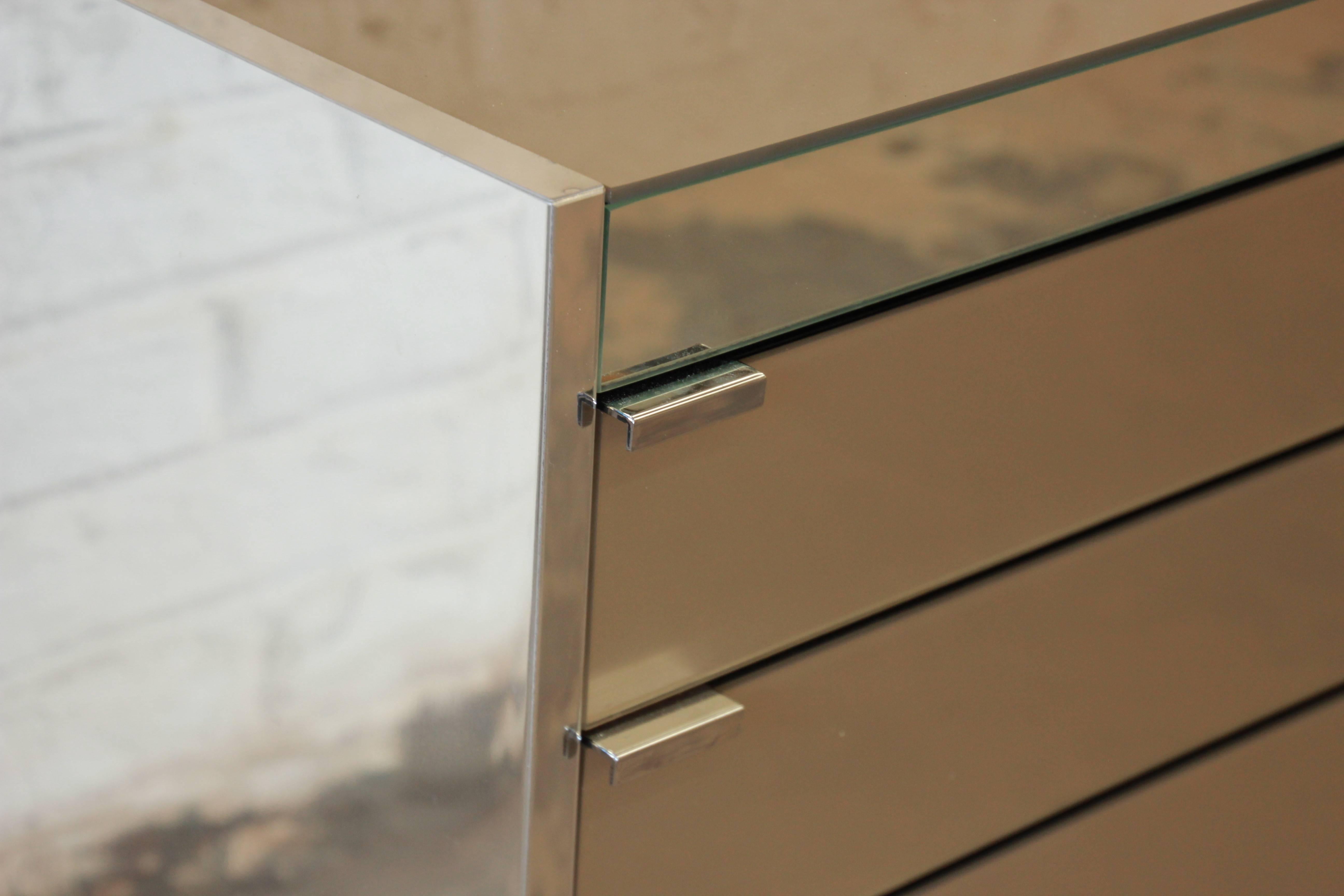 Mid-Century Modern Guy Barker for Ello Mid-Century Mirrored Chest of Drawers