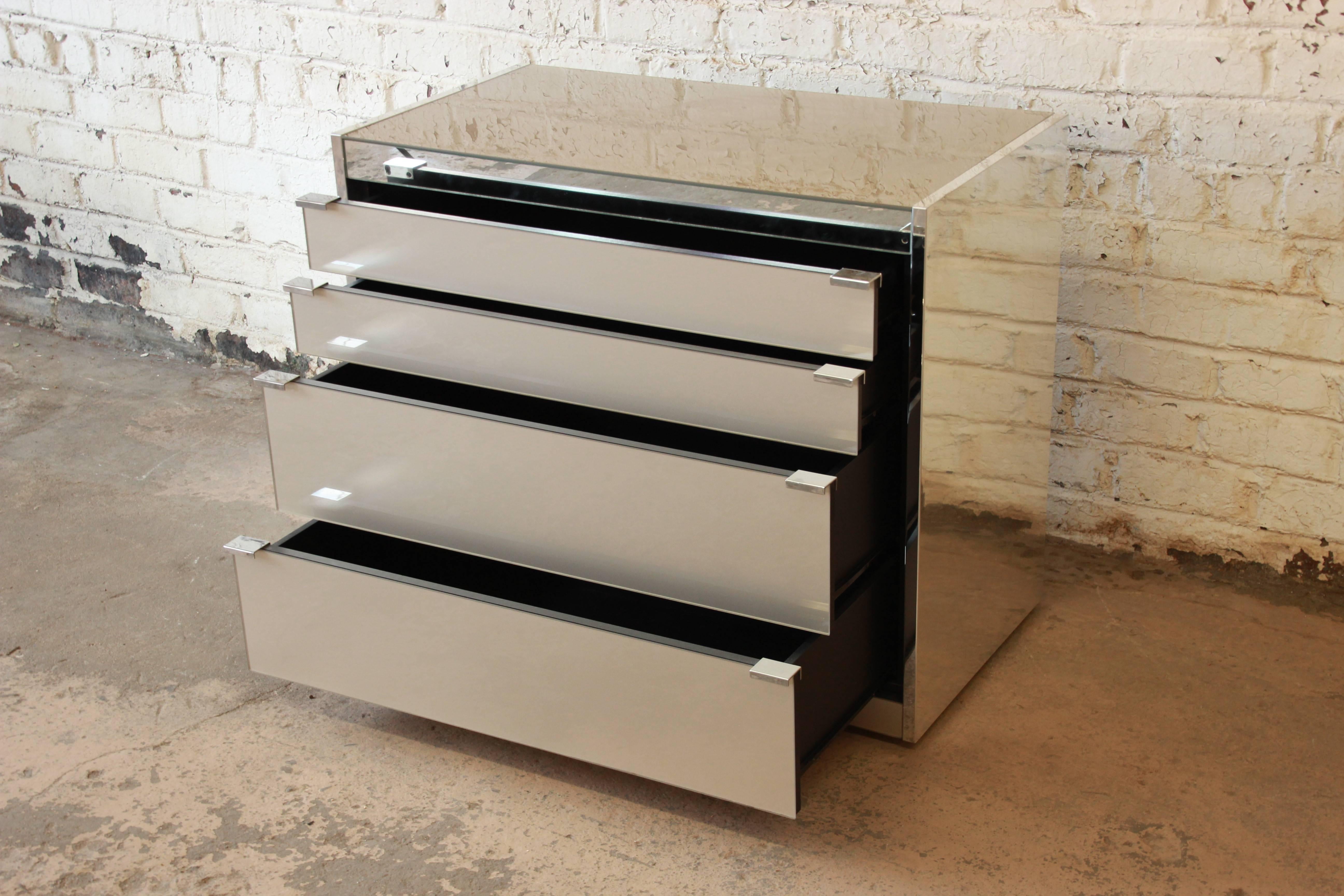 Guy Barker for Ello Mid-Century Mirrored Chest of Drawers 1