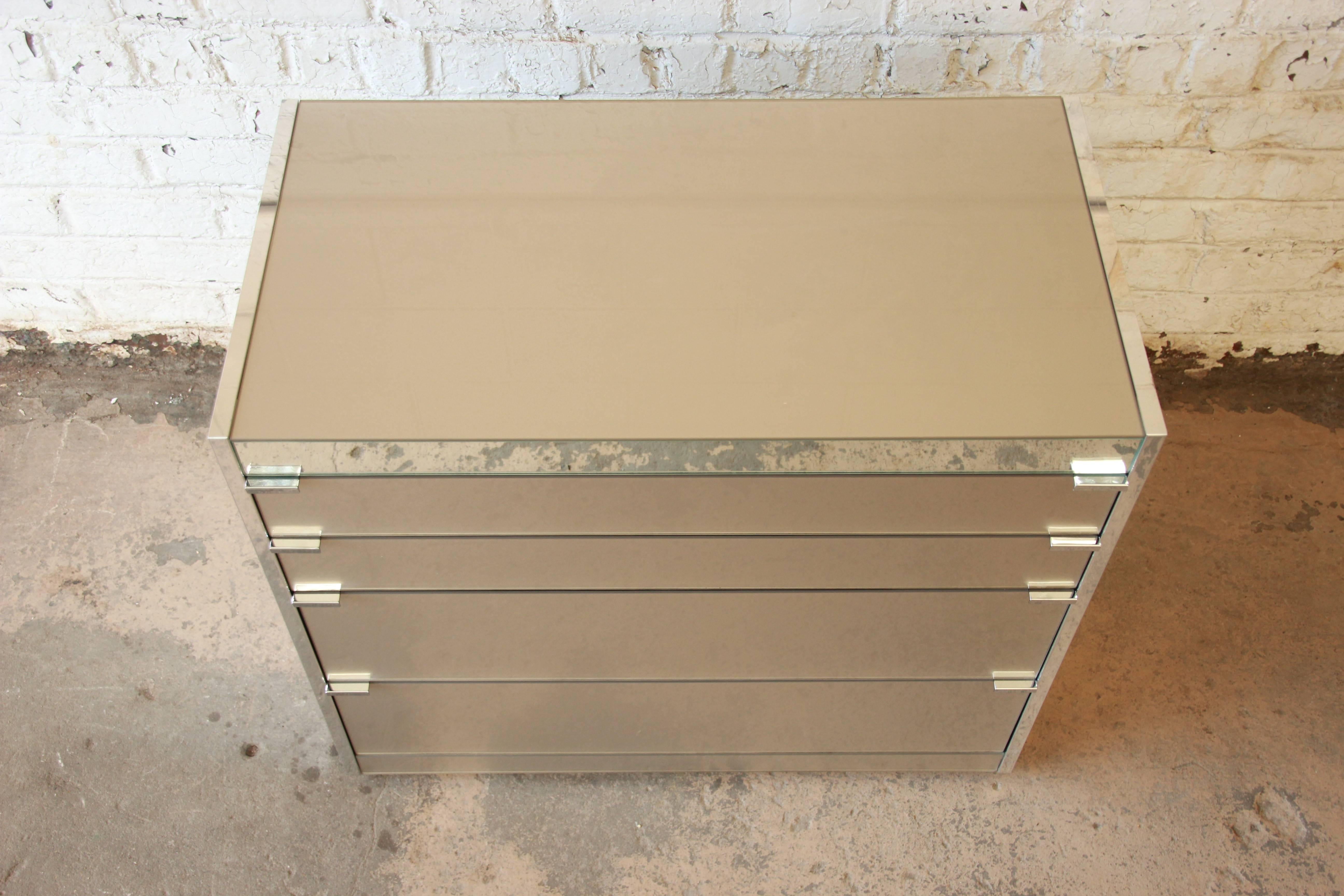 American Guy Barker for Ello Mid-Century Mirrored Chest of Drawers