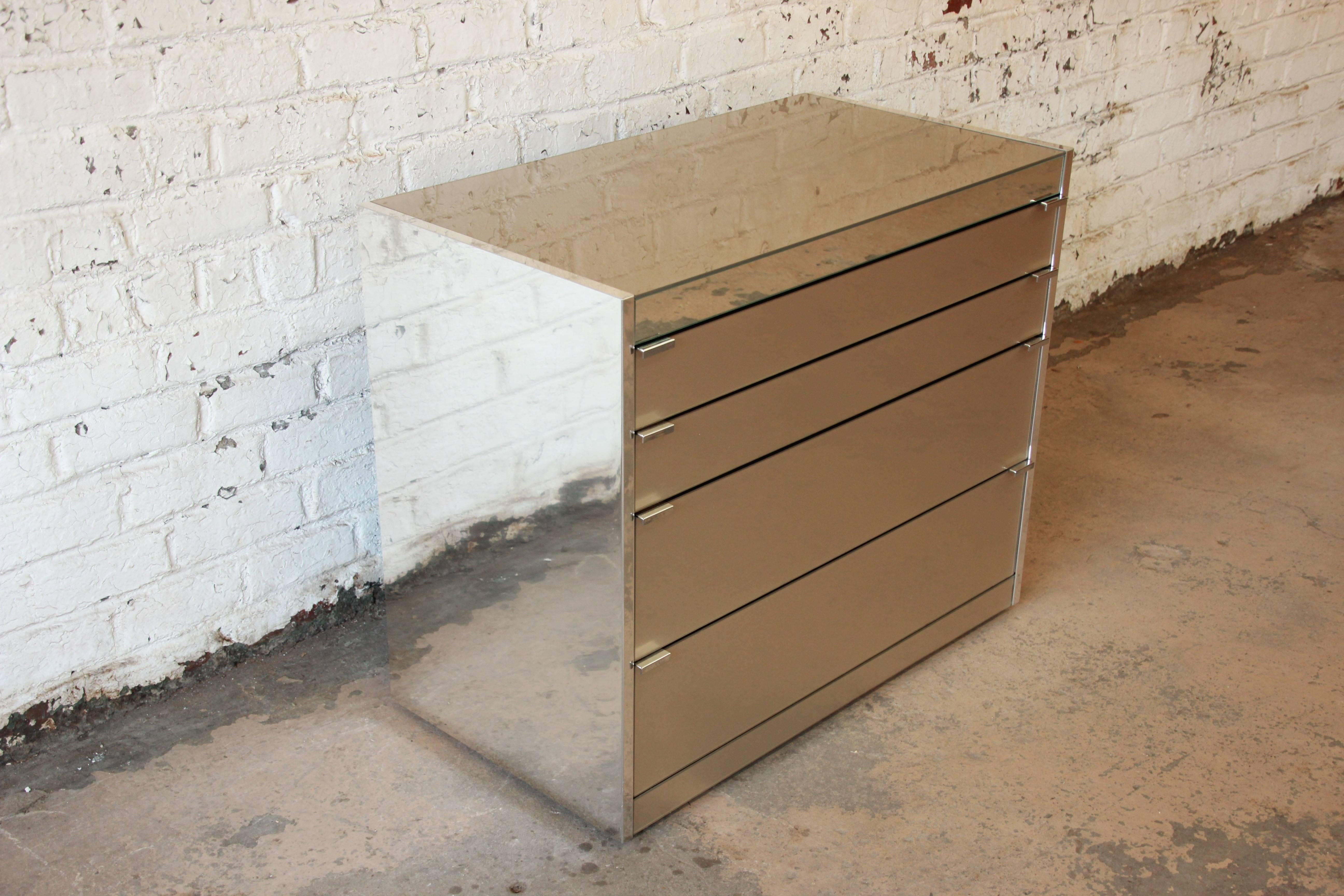 20th Century Guy Barker for Ello Mid-Century Mirrored Chest of Drawers
